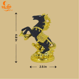 gold and black plated knight horse