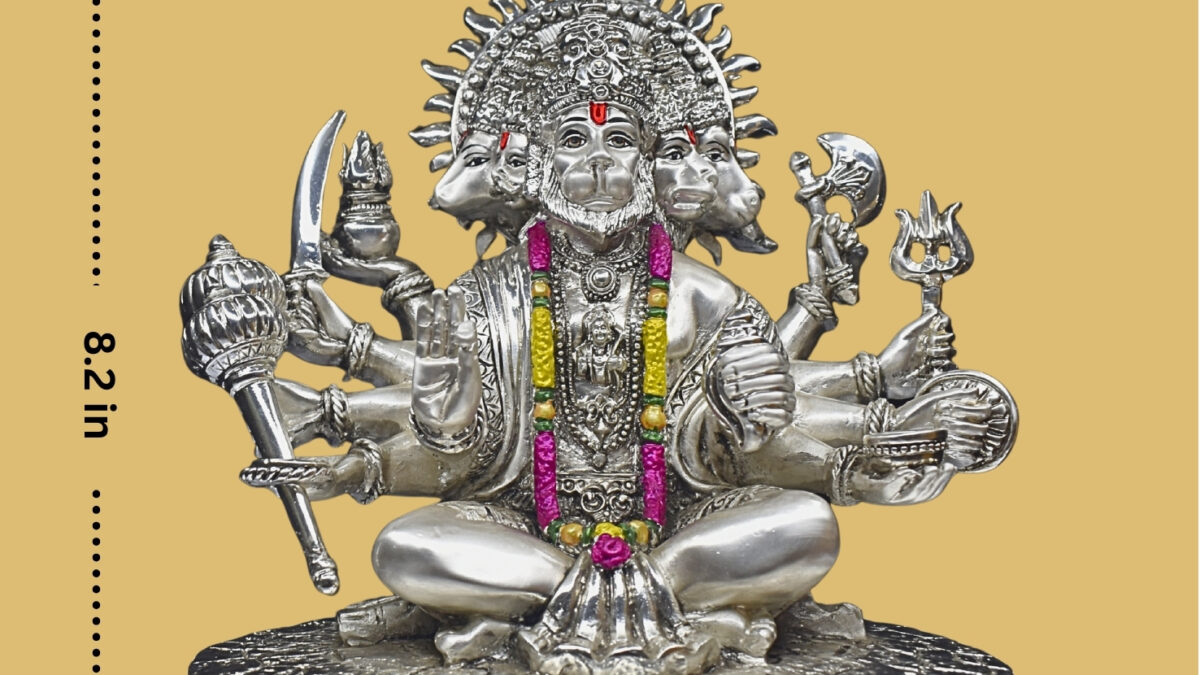 a*o様 銀製品 シルバー 銀製 925 置物 船 silver 工芸品 約31 Silver Plated Panchmukhi Hanuman - Swami Murti Art