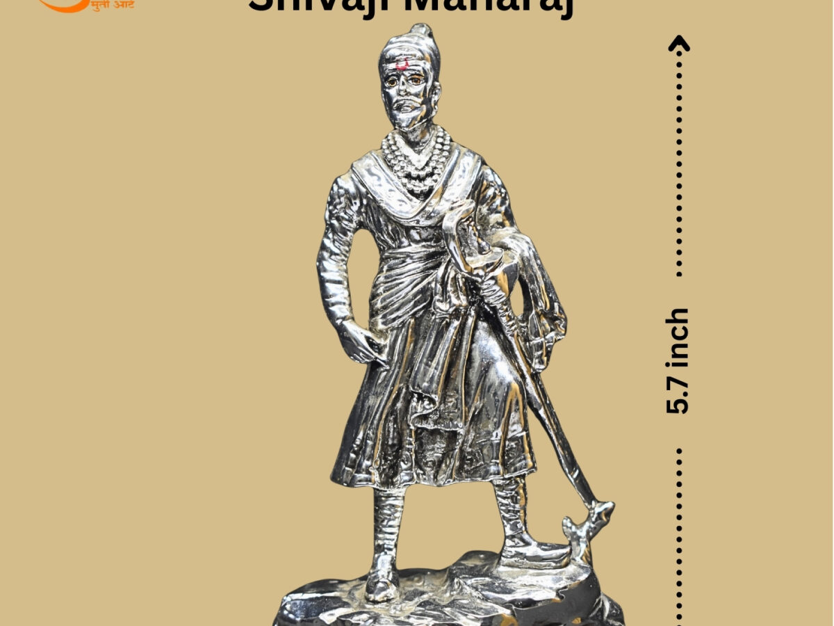 Silver Plated Chatrapati Shivaji Maharaj - Swami Murti Art