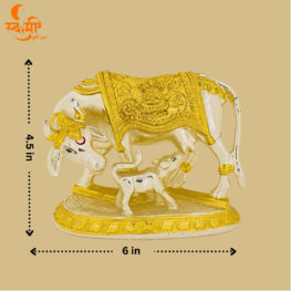 Silver plated white kamdhenu