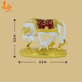White kamdhenu gold plated 2 inches